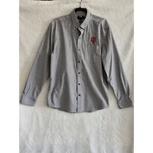 Indiana University Mens M Gray Button Down Shirt Cutter And Buck National Champs
